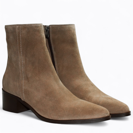 Skórzane szare botki damskie Zafrina