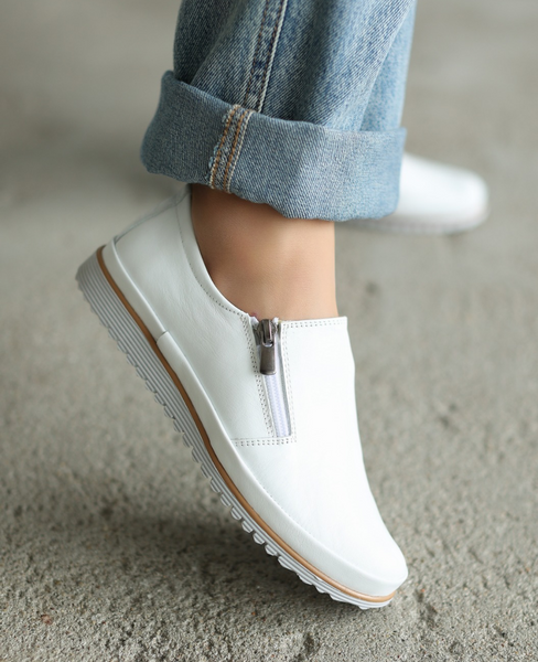 Norlith Women's White Leather Low-Top Shoes