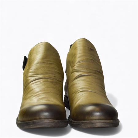 Skórzane zielone botki damskie Nixoria