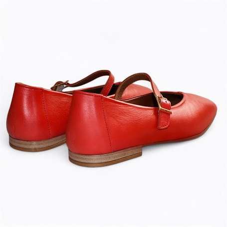 Olivina Women's Red Leather Low-Cut Shoes