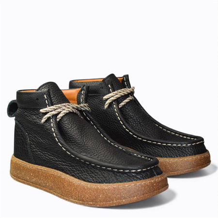 SKÓRZANE CZARNE TRZEWIKI DAMSKIE ISERLIN