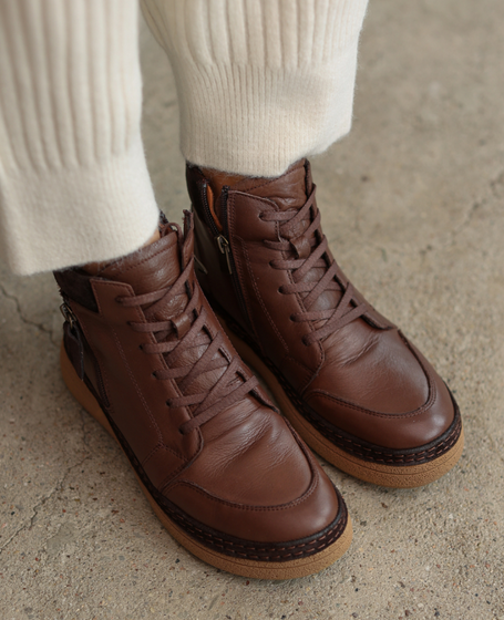 Mirabli Women's Leather Chocolate-Brown Boots