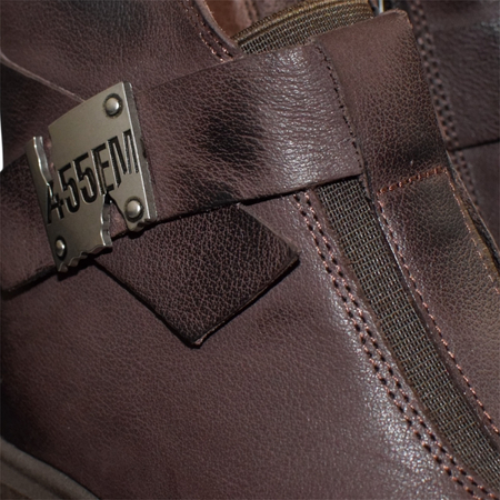 SKÓRZANE BRĄZOWE BOTKI DAMSKIE POLARYA