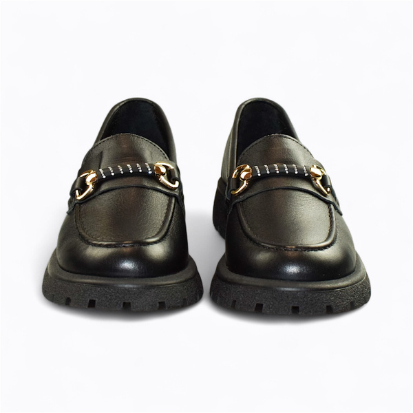 Medrena Women's Black Leather Low-Cut Shoes