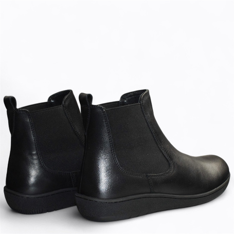 Avanise Black Leather Women's Barefoot Ankle Boots