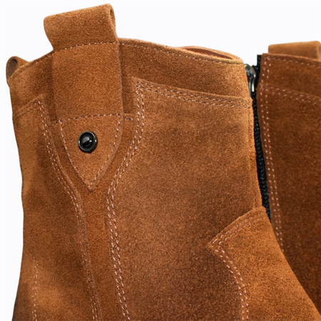 SKÓRZANE RUDE KOWBOJKI DAMSKIE NOMELIA