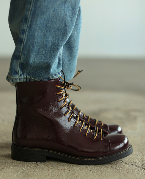 Odelisa Women's Burgundy Leather Boots