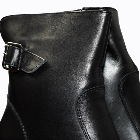 SKÓRZANE CZARNE BOTKI DAMSKIE PHIRENE