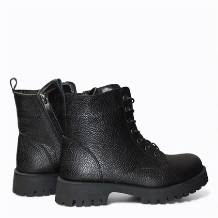 Skórzane czarne trzewiki damskie Regnika